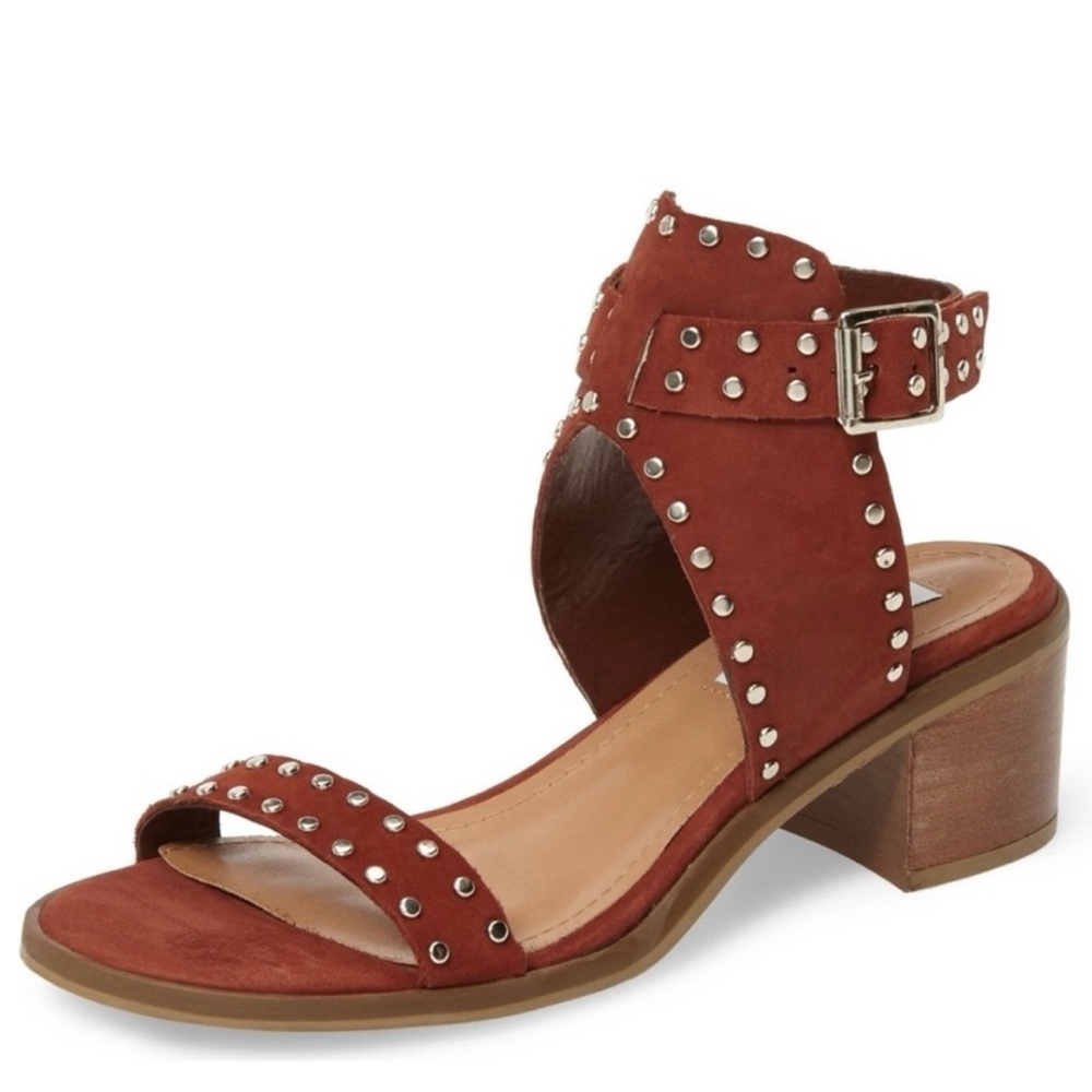 Steve Madden Brown Studded Block Heel Sandals size 8.5
